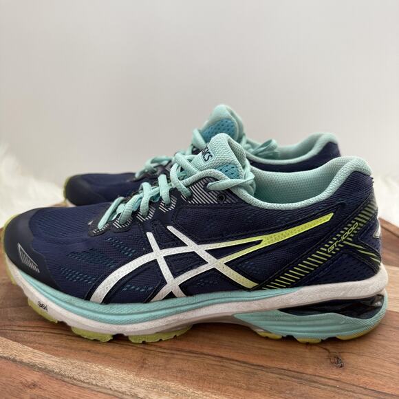 ASICS Running Shoes Womens Size 7 Navy Teal Gel DuoMax AHAR‎ Guidance Line T6A8N - Picture 5 of 16